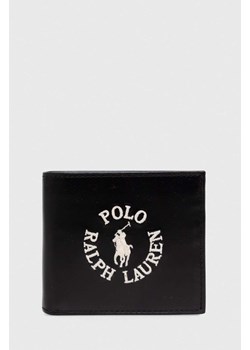 Polo Ralph Lauren portfel skórzany męski kolor czarny 405898660 ze sklepu ANSWEAR.com w kategorii Portfele męskie - zdjęcie 170931968