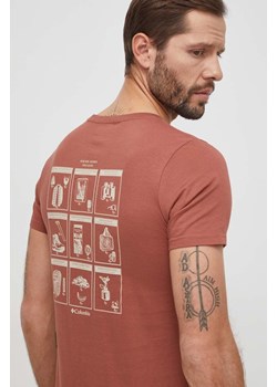 Columbia t-shirt bawełniany Rapid Ridge męski kolor granatowy z nadrukiem 1934824 ze sklepu ANSWEAR.com w kategorii T-shirty męskie - zdjęcie 170932005