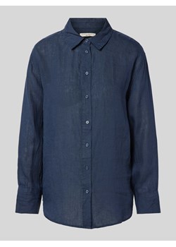 Bluzka z lnu w jednolitym kolorze ze sklepu Peek&Cloppenburg  w kategorii Koszule damskie - zdjęcie 170932327