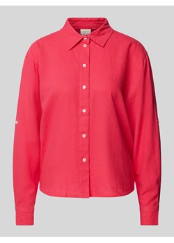 Bluzka lniana z wykładanym kołnierzem model ‘Lino’ ze sklepu Peek&Cloppenburg  w kategorii Koszule damskie - zdjęcie 170932368