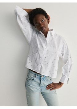 Reserved - Bawełniana koszula z kamyczkami - złamana biel ze sklepu Reserved w kategorii Koszule damskie - zdjęcie 170937509