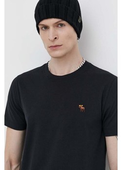 Abercrombie &amp; Fitch t-shirt bawełniany męski kolor czarny z aplikacją ze sklepu ANSWEAR.com w kategorii T-shirty męskie - zdjęcie 170938529