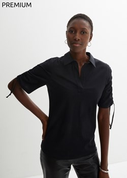 Shirt polo z domieszką jedwabiu ze sklepu bonprix w kategorii Bluzki damskie - zdjęcie 170939625