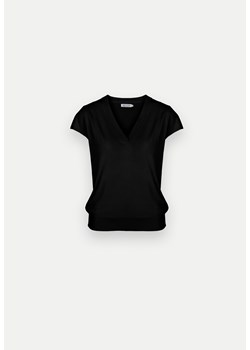 Czarna bluzka z wiskozy z dekoltem V ze sklepu Molton w kategorii Bluzki damskie - zdjęcie 170940016