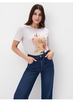 Mohito - T-shirt z nadrukiem - pastelowy różowy ze sklepu Mohito w kategorii Bluzki damskie - zdjęcie 170940116