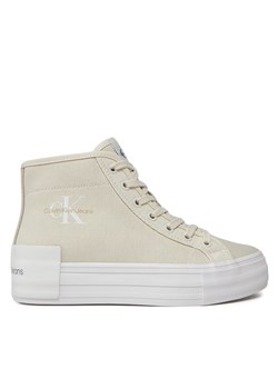 Sneakersy Calvin Klein Jeans Bold Vulc Flatf Mid Cs Ml Btw YW0YW01392 Creamy White/Eggshell 0GI ze sklepu eobuwie.pl w kategorii Trampki damskie - zdjęcie 170942855