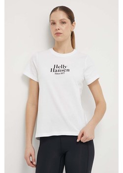 Helly Hansen t-shirt bawełniany damski kolor biały ze sklepu ANSWEAR.com w kategorii Bluzki damskie - zdjęcie 170945186