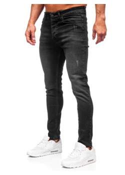 Czarne spodnie jeansowe męskie slim fit Denley 6161 ze sklepu Denley w kategorii Jeansy męskie - zdjęcie 170945306