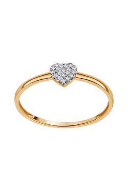Pierścionek złoty z diamentami - serce ze sklepu YES.pl w kategorii Pierścionki - zdjęcie 170945546