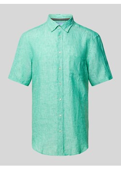 Koszula lniana o kroju regular fit z kołnierzykiem typu button down ze sklepu Peek&Cloppenburg  w kategorii Koszule męskie - zdjęcie 170946819