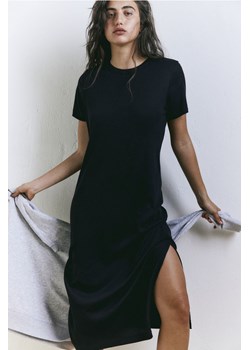 H & M - Sukienka z dżerseju w prążki - Czarny ze sklepu H&M w kategorii Sukienki - zdjęcie 170948568