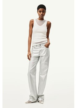 H & M - Coated Straight Regular Jeans - Srebrny ze sklepu H&M w kategorii Jeansy damskie - zdjęcie 170948589