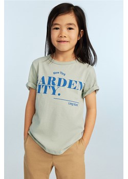 H & M - Bawełniany T-shirt z nadrukiem - Zielony ze sklepu H&M w kategorii Bluzki dziewczęce - zdjęcie 170948637