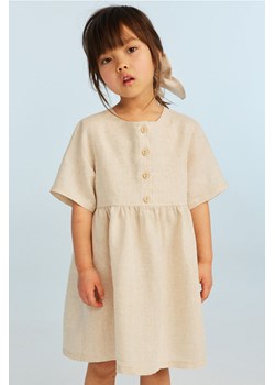 H & M - Lniana sukienka - Beżowy ze sklepu H&M w kategorii Sukienki dziewczęce - zdjęcie 170948648