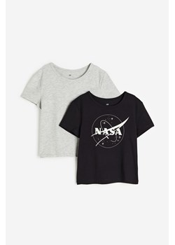 H & M - T-shirt 2-pak - Czarny ze sklepu H&M w kategorii Bluzki dziewczęce - zdjęcie 170948667