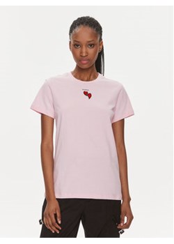 Pinko T-Shirt 100789 A1P8 Różowy Regular Fit ze sklepu MODIVO w kategorii Bluzki damskie - zdjęcie 170952349