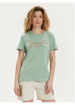 Aeronautica Militare T-Shirt 241TS2233DJ510 Zielony Regular Fit ze sklepu MODIVO w kategorii Bluzki damskie - zdjęcie 170953028