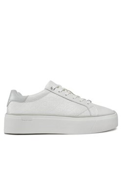 Calvin Klein Sneakersy Flatform C Lace Up - Mono Mix HW0HW01870 Biały ze sklepu MODIVO w kategorii Buty sportowe damskie - zdjęcie 170953219