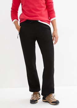 Spodnie sportowe ocieplane, na miękkiej podszewce z polaru, szeroki fason ze sklepu bonprix w kategorii Spodnie damskie - zdjęcie 170955879