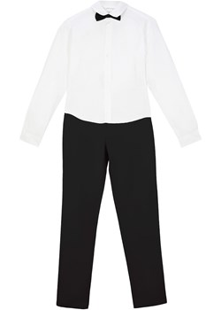 Spodnie chłopięce chino + koszula z muchą na uroczyste okazje (3 części) ze sklepu bonprix w kategorii Marynarki i garnitury chłopięce - zdjęcie 170955936