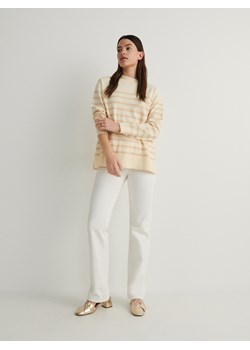 Reserved - Sweter w paski - kremowy ze sklepu Reserved w kategorii Swetry damskie - zdjęcie 170958376