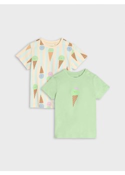 Sinsay - Koszulki 2 pack - kremowy ze sklepu Sinsay w kategorii Koszulki niemowlęce - zdjęcie 170958907