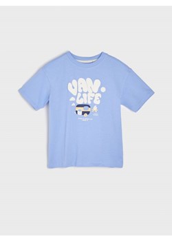 Sinsay - Koszulka z nadrukiem - niebieski ze sklepu Sinsay w kategorii T-shirty chłopięce - zdjęcie 170958969