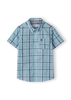 Niebieska koszula w kratę bawełniana- krótki rękaw ze sklepu 5.10.15 w kategorii Koszule chłopięce - zdjęcie 170964156