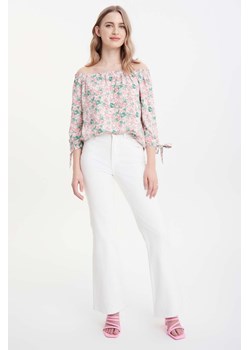 Damska bluzka hiszpanka z rękawem 3/4 różowa w kwiatki ze sklepu 5.10.15 w kategorii Bluzki damskie - zdjęcie 170964306