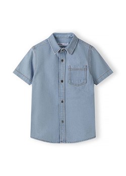 Chłopięca koszula jeansowa z krótkim rękawem i kieszonką ze sklepu 5.10.15 w kategorii Koszule chłopięce - zdjęcie 170964387