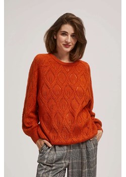 Ażurowy sweter damski pomarańczowy ze sklepu 5.10.15 w kategorii Swetry damskie - zdjęcie 170964418