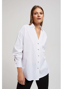 Damska koszula biała gładka z bufiastymi rękawami ze sklepu 5.10.15 w kategorii Koszule damskie - zdjęcie 170964426
