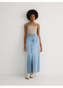 Reserved - Jeansowa spódnica midi - niebieski ze sklepu Reserved w kategorii Spódnice - zdjęcie 170965855