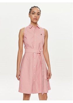 Polo Ralph Lauren Sukienka koszulowa 211943505002 Różowy Regular Fit ze sklepu MODIVO w kategorii Sukienki - zdjęcie 170968848