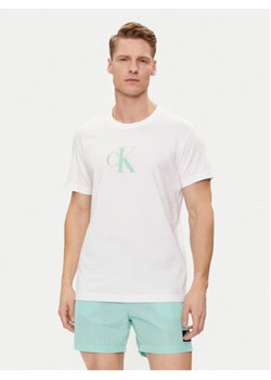 Calvin Klein Swimwear T-Shirt KM0KM00971 Biały Regular Fit ze sklepu MODIVO w kategorii T-shirty męskie - zdjęcie 170969529