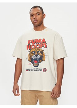 Puma T-Shirt Showtime 624737 Écru Regular Fit ze sklepu MODIVO w kategorii T-shirty męskie - zdjęcie 170970056