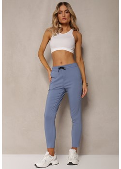 Niebieskie Spodnie z Gumką w Talii i Wiązaniem Fastar ze sklepu Renee odzież w kategorii Spodnie damskie - zdjęcie 170973157