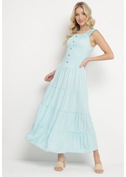 Jasnoniebieska Letnia Sukienka Bawełniana o Kroju Hiszpanki Everlene ze sklepu Born2be Odzież w kategorii Sukienki - zdjęcie 170973528