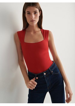 Reserved - Gładkie body - czerwony ze sklepu Reserved w kategorii Bluzki damskie - zdjęcie 170977267