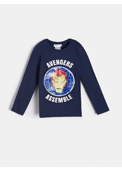 Sinsay - Koszulka z cekinami Avengers - granatowy ze sklepu Sinsay w kategorii T-shirty chłopięce - zdjęcie 170977787