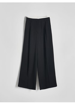Reserved - Spodnie z lyocellu z bieliźnianą wstawką - czarny ze sklepu Reserved w kategorii Spodnie damskie - zdjęcie 170980597