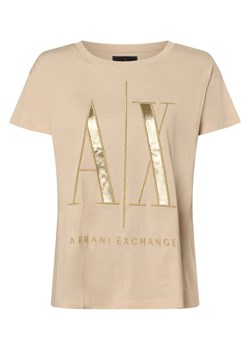 Armani Exchange Koszulka damska Kobiety Bawełna beżowy wzorzysty ze sklepu vangraaf w kategorii Bluzki damskie - zdjęcie 170980995