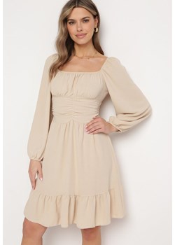 Jasnobeżowa Sukienka Auxede ze sklepu Born2be Odzież w kategorii Sukienki - zdjęcie 170982398
