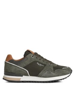 Pepe Jeans Sneakersy PMS31012 Zielony ze sklepu MODIVO w kategorii Buty sportowe męskie - zdjęcie 170984727