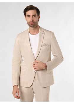 Finshley & Harding London Męska kurtka modułowa - Brixdon Mężczyźni Slim Fit beżowy w kratkę ze sklepu vangraaf w kategorii Marynarki męskie - zdjęcie 170986486