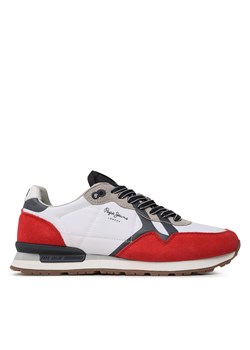 Sneakersy Pepe Jeans Brit Man Print PMS30923 Red 255 ze sklepu eobuwie.pl w kategorii Buty sportowe męskie - zdjęcie 170987248