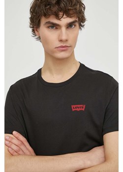 Levi&apos;s t-shirt bawełniany 2-pack męski kolor czarny z nadrukiem ze sklepu ANSWEAR.com w kategorii T-shirty męskie - zdjęcie 170989229