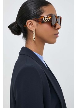 Gucci okulary przeciwsłoneczne damskie kolor brązowy GG0956S ze sklepu ANSWEAR.com w kategorii Okulary przeciwsłoneczne damskie - zdjęcie 170989299
