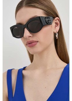 Gucci okulary przeciwsłoneczne damskie kolor czarny ze sklepu ANSWEAR.com w kategorii Okulary przeciwsłoneczne damskie - zdjęcie 170989569