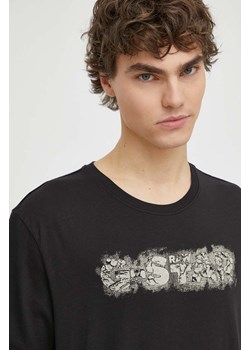 G-Star Raw t-shirt bawełniany męski kolor czarny z nadrukiem ze sklepu ANSWEAR.com w kategorii T-shirty męskie - zdjęcie 170989779